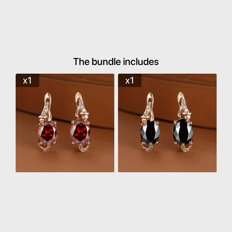 18K Gold Plated Blue Stone Stud Earrings Trendy Women Round Oval Cut White Blue Red Pink Stone Drop Earrings Anniversary Claw Earrings Jewelry