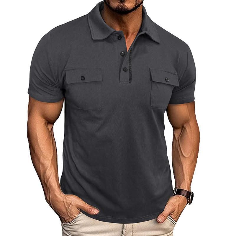 Summer Polo Shirt With Pockets For Men - Elanique
