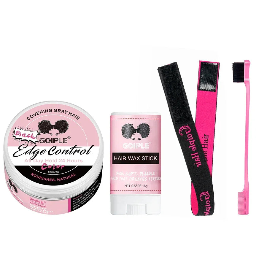 Edge Control Wax for Women Strong Hold Non-greasy Covering Gray Hair Edge Styling Gel for Black No Flaking Hairstyles Pomade