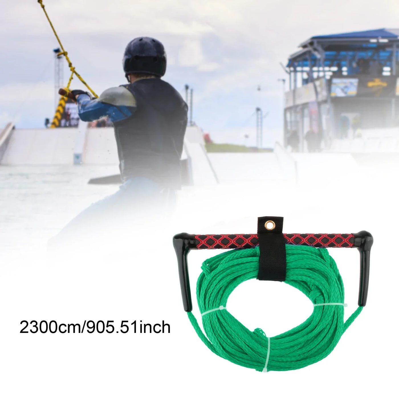 Water Ski Rope 23M Floating Surf Rope Floatable Tow Ropes with Grip Wakesurf Rope Accessories Lightweight for Beach Water Sports