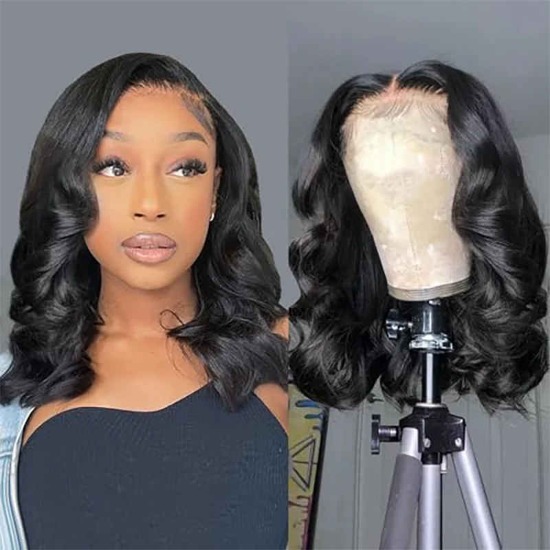 Short Human Hair Wigs Bob Wig 13x4 Loose Wave Frontal Wig Lace Front Wigs  Body Wave 4X4 Lace Closure Human Hair Wig For Women