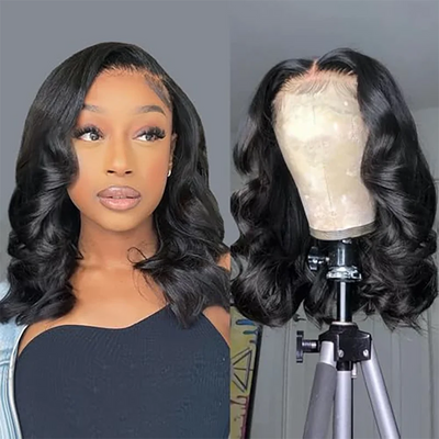 Short Human Hair Wigs Bob Wig 13x4 Loose Wave Frontal Wig Lace Front Wigs  Body Wave 4X4 Lace Closure Human Hair Wig For Women