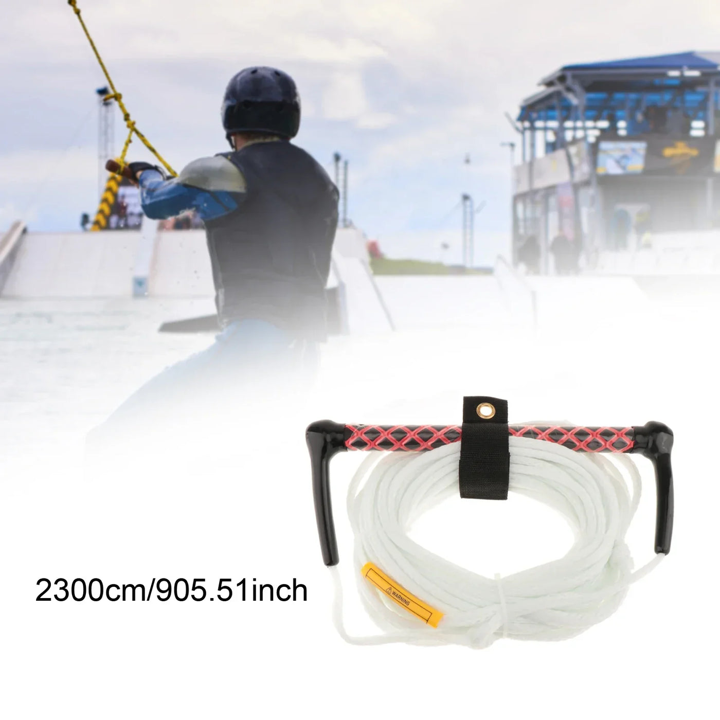 Water Ski Rope 23M Floating Surf Rope Floatable Tow Ropes with Grip Wakesurf Rope Accessories Lightweight for Beach Water Sports