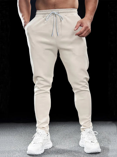 Men's athletic casual pants, simple, leg reflective strip design, elastic waistband, suitable for daily, running, multi-scene