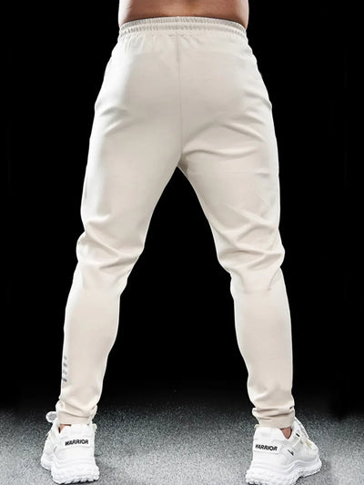 Men's athletic casual pants, simple, leg reflective strip design, elastic waistband, suitable for daily, running, multi-scene