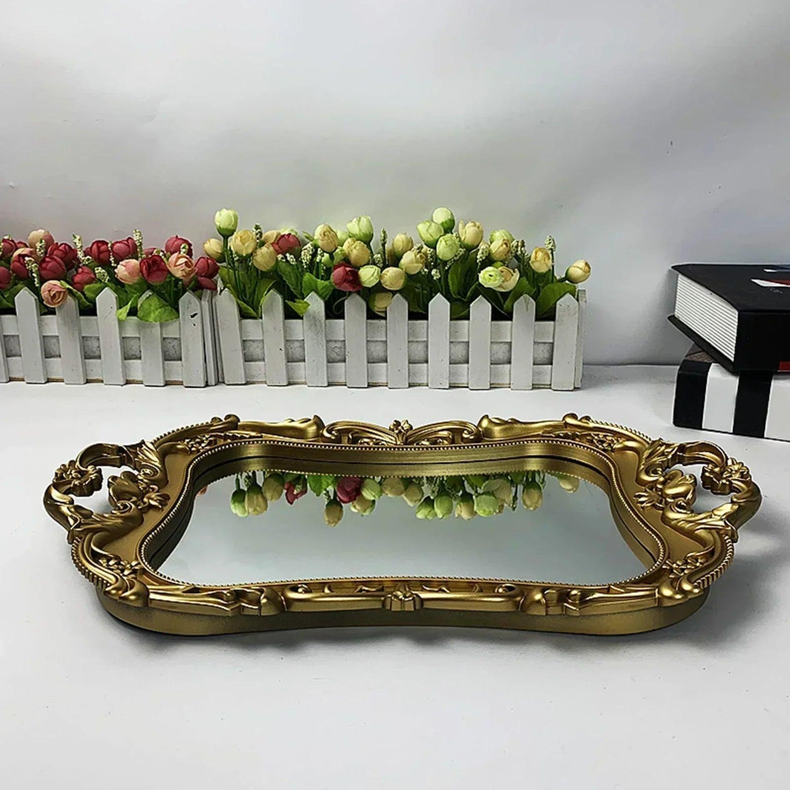 Art mirror decor tray jewelry serving for boho luxury miroir bedroom counter home decorative accessories