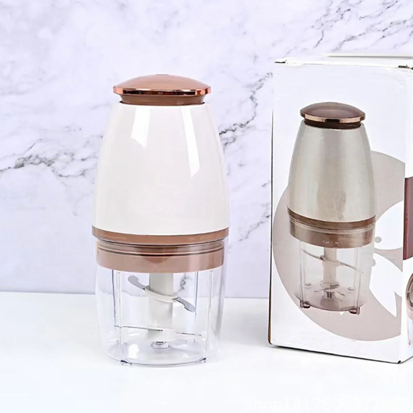 Electric Garlic Chopper Kitchen Gadget Durable Portable Food Processor Blender Shredder for Nuts Meat Garlic Chili Peppers