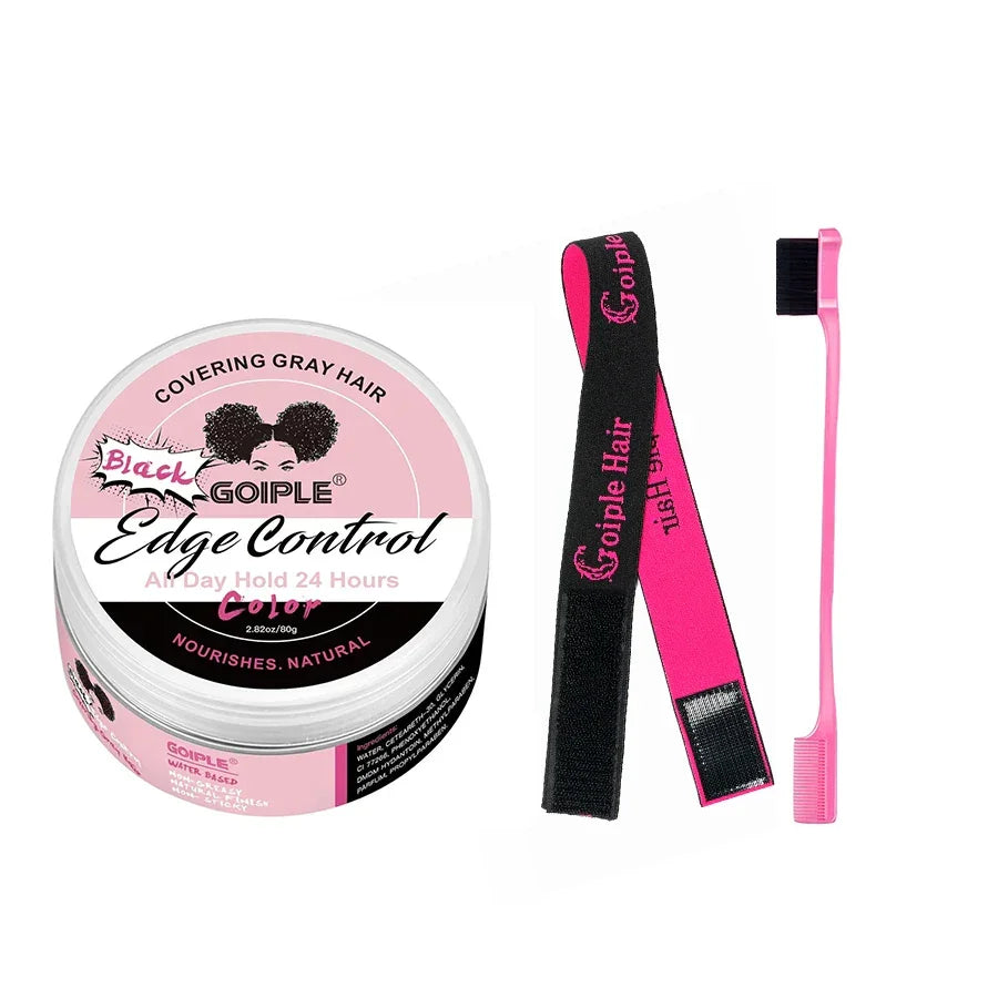 Edge Control Wax for Women Strong Hold Non-greasy Covering Gray Hair Edge Styling Gel for Black No Flaking Hairstyles Pomade