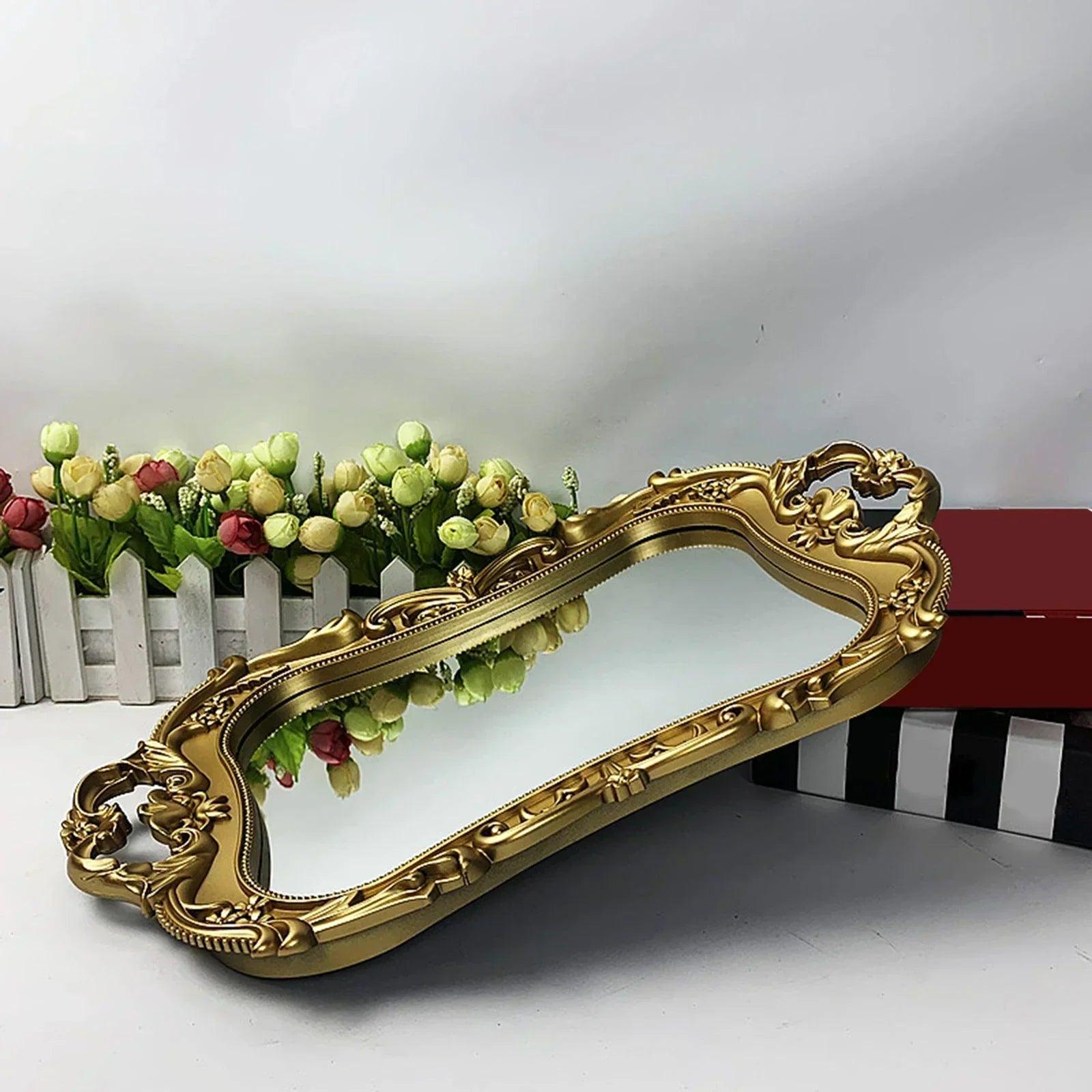 Art mirror decor tray jewelry serving for boho luxury miroir bedroom counter home decorative accessories