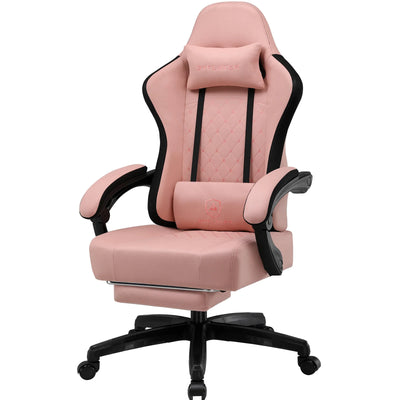 GTPLAYER Fabric Gaming Chair with Footrest, Computer Desk Chair with Pocket Spring Cushion, Home Office Ergonomic Chair