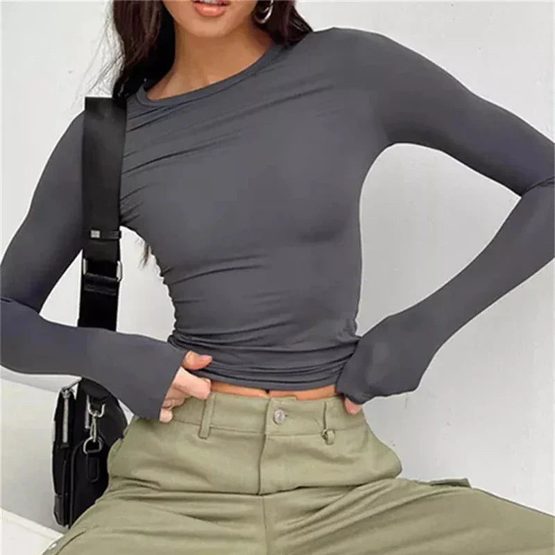 Women Long Sleeve Tops Seamless
