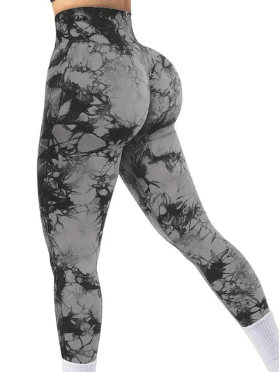 Women Tie Dye Gym Leggings Seamless Stretch