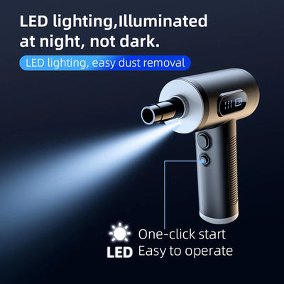 99000Pa Portable Compressed Air Duster 2 in 1 Air Blower & Vacuum Cleaner Cordless Duster Blower for Keyboard Computer Cleaning