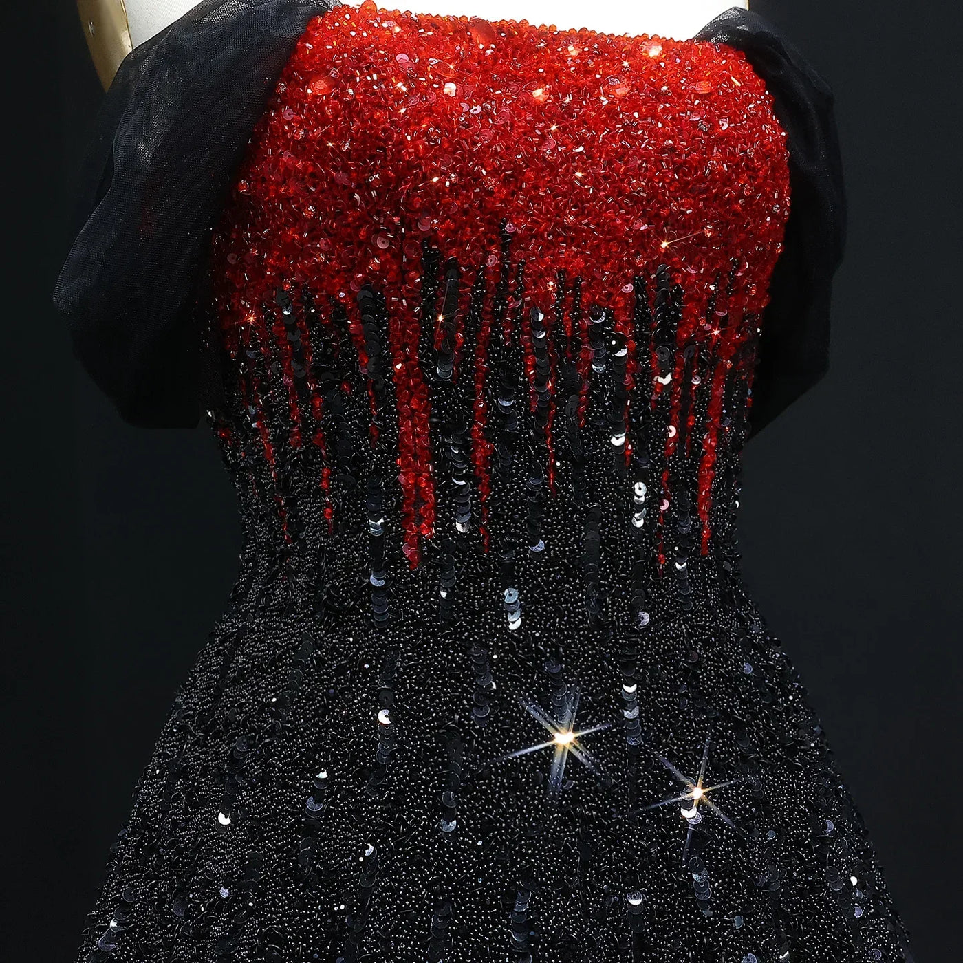 Sharon Said Luxury Beaded Black Green Strapless Dubai Evening Dress for Women Wedding Midi Formal Party Gowns SS224 Customized