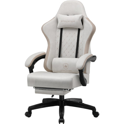 GTPLAYER Fabric Gaming Chair with Footrest, Computer Desk Chair with Pocket Spring Cushion, Home Office Ergonomic Chair
