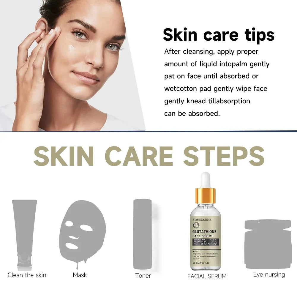 Glutathione Serum for Face for Brightening Skin,Dark Spot Corrector Sensitive Skin Cell Regenerating Lifting Skincare 40ml/60ml