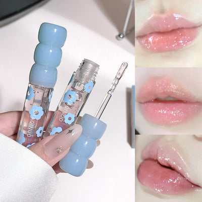 Shimmering Dewy Hydrating Lip Oil Gloss - Intense Moisturizer with Lightweight, Non-Sticky Shine - Perfect Long-Lasting Lip Care