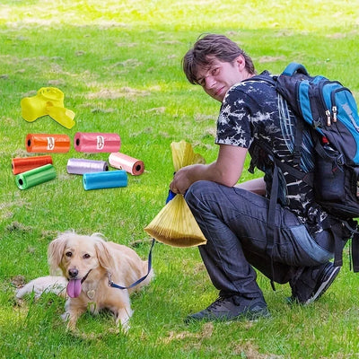 1200pcs Random Color Cartoon Paw Graphic Dog Poop Bags Pet Poop Bags Leak-Proof Dog Waste Bags For Pet Supplies