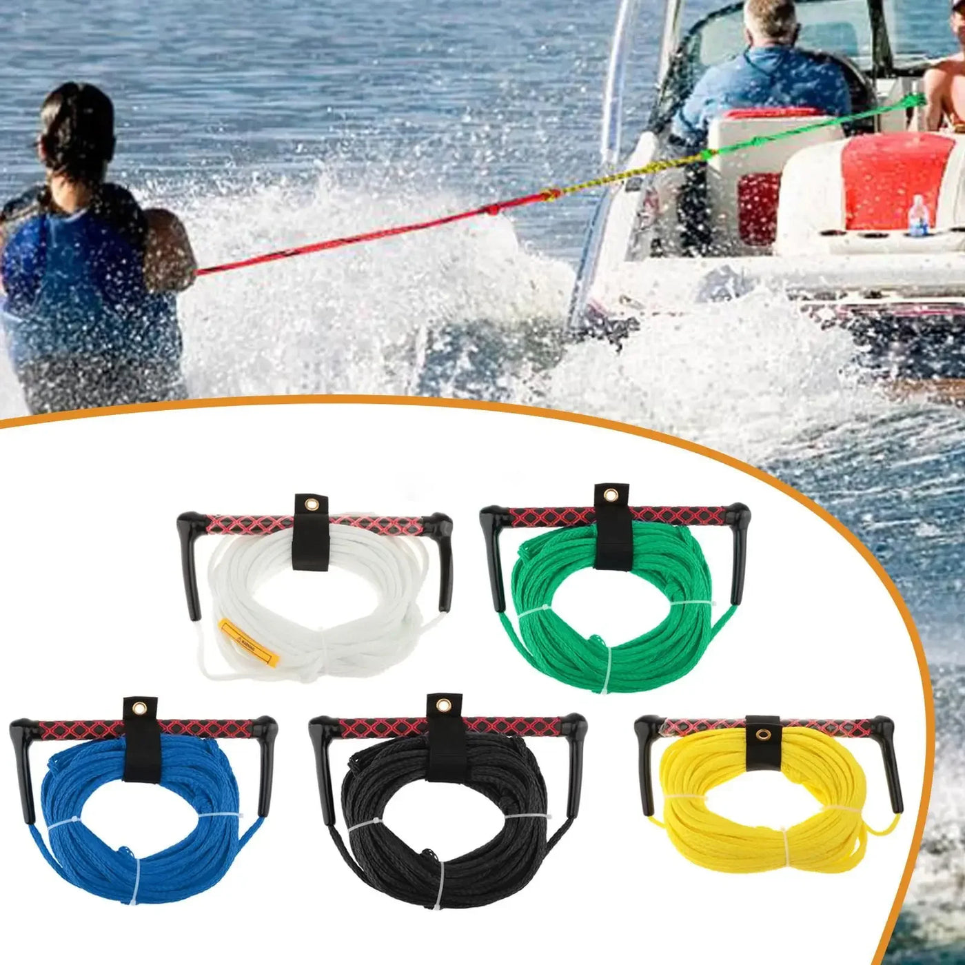 Wake Board Water Ski Rope Towing Line Wakeboard Surf Rope Water Ski Tow Rope Comfortable Gripping Multifunctional Water Sports