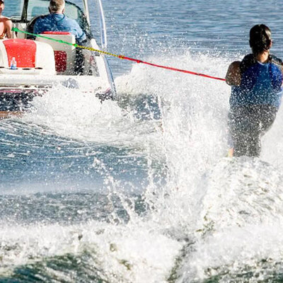 Water Ski Rope 23M Floating Surf Rope Floatable Tow Ropes with Grip Wakesurf Rope Accessories Lightweight for Beach Water Sports