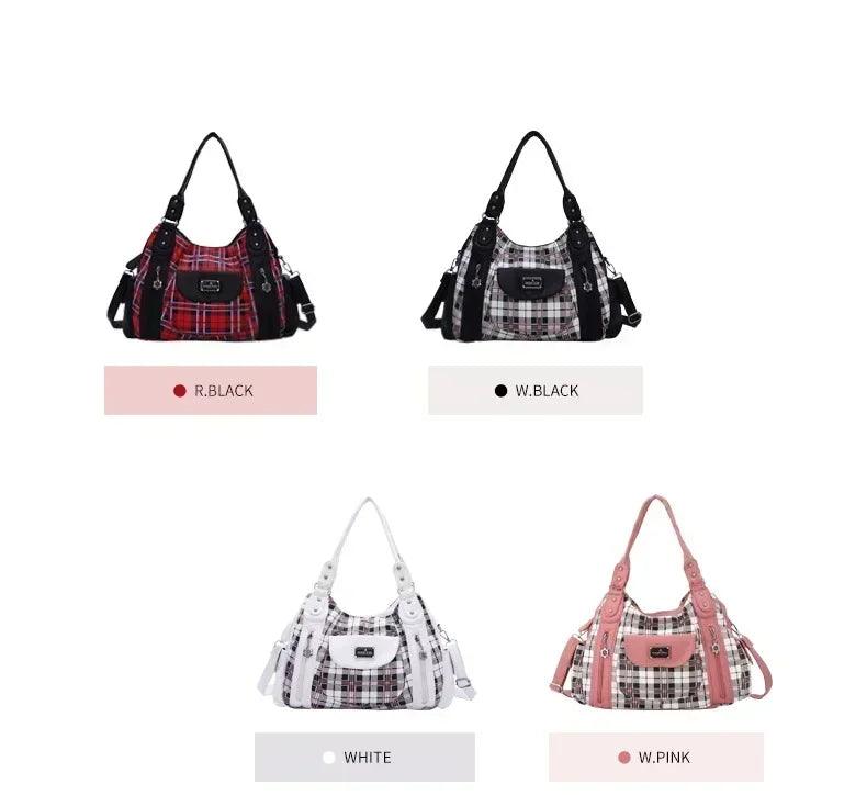 Fashion women hand bag designers luxury handbags plaid shoulder bags female top-handle large purse hobos