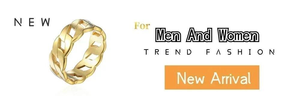 Luxury never fade 18k gold plated bold wide thick ring for women chunky link chain stainless steel strap finger rings