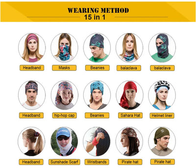Customized Tube Scarf Seamless Bandana Masks Headband Cycling Caps Neck Gaiter Outdoors Neck Warmer Motorcycle Face Shield 50PCS