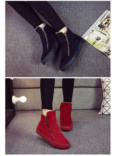 TIMETANG winter snow boots for women winter shoes with warm plush zipper for cold winter fashion boots for women brand Sweet