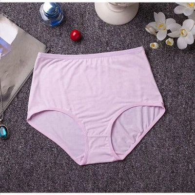 New Soft Women's Bamboo Fiber Panties Sexy Underwear High-Rise Briefs Solid Color Everyday Underpants Ladies Big Size Lingerie