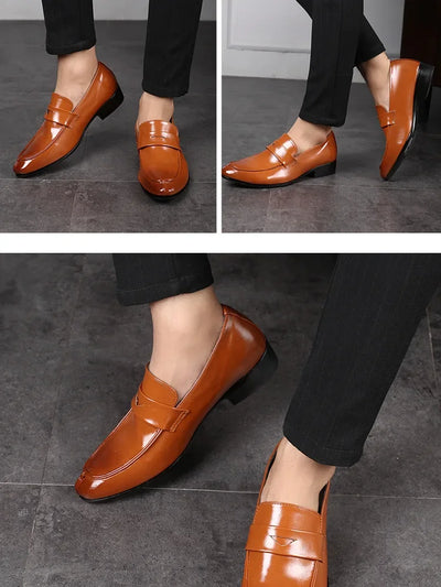 Handmade Leather Men Dress Shoes Fashion Party And Wedding Men'S Loafers Casual Shoes Men Driving Shoes