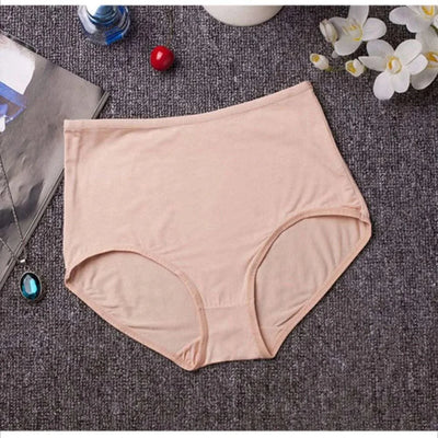New Soft Women's Bamboo Fiber Panties Sexy Underwear High-Rise Briefs Solid Color Everyday Underpants Ladies Big Size Lingerie