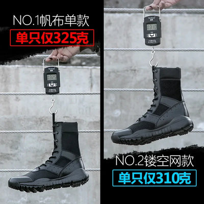 Summer Combat Boot Men Women Climbing Training Lightweight Waterproof Tactical Boots Outdoor Hiking Breathable Mesh Shoes