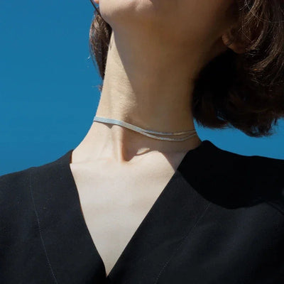 Brass With 925 Sterling Silver Wrap Choker Necklace Women Jewelry Runway Designer T Show Party  Gown Gothic Glam Japan Ins