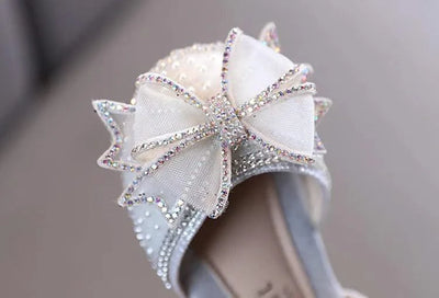 Children's  Comfortable  Princess Shoes | Kids Flat Shoes With Glittery Bow | Little Girl's Spring/Summer Fashion Sandals