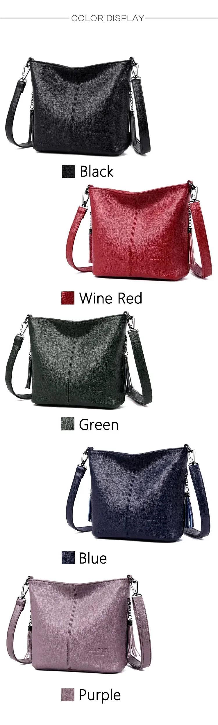 Hand crossbody bags for women 2024 new luxury designer handbag leather tassel shoulder purses and handbags tote bag