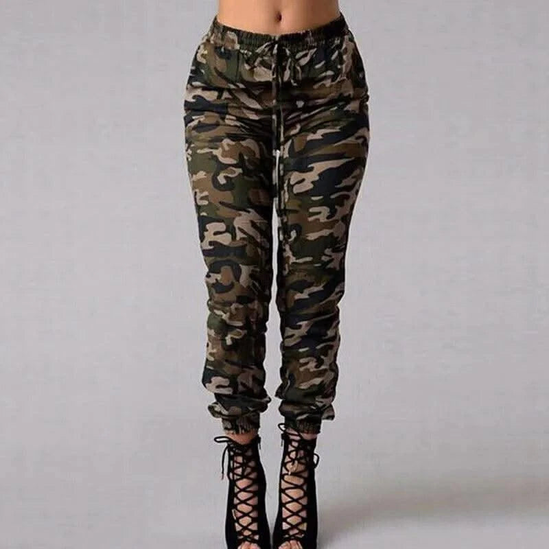 New Women Camo Cargo High Waist Hip Hop Trousers Pants Military Army Combat Camouflage Long Pants Hot Capris Plus Size S-2XL New
