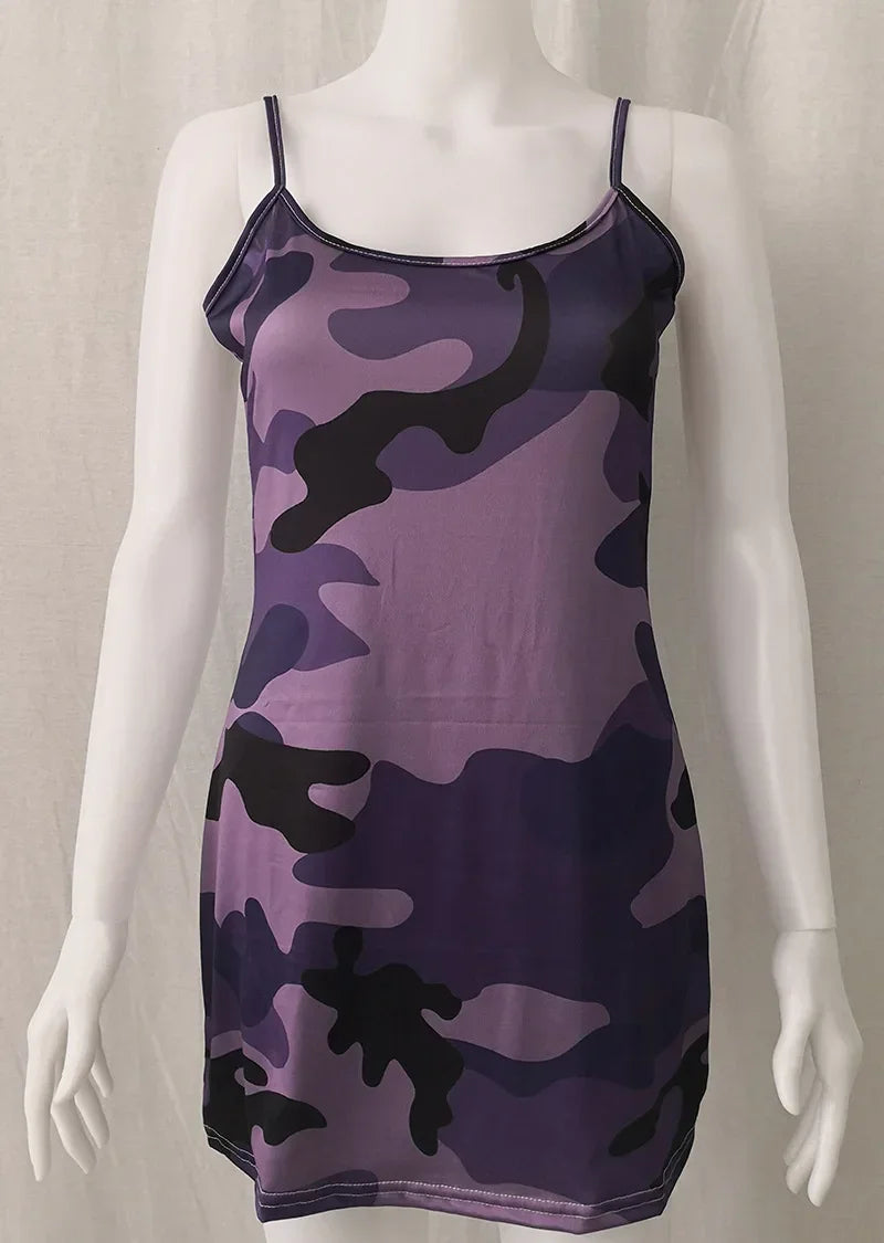 Dress Women Summer Dresses Floral Camouflage Printed Sling Sexy Package Hip Printing Sling Dresses Casual Vestidos ZCBKqz13