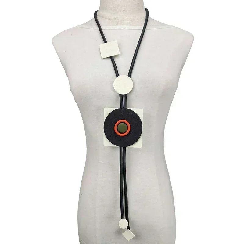 Ukebay new pendant necklace women handmade jewelry rubber necklaces long clothes chain statement accessories luxury