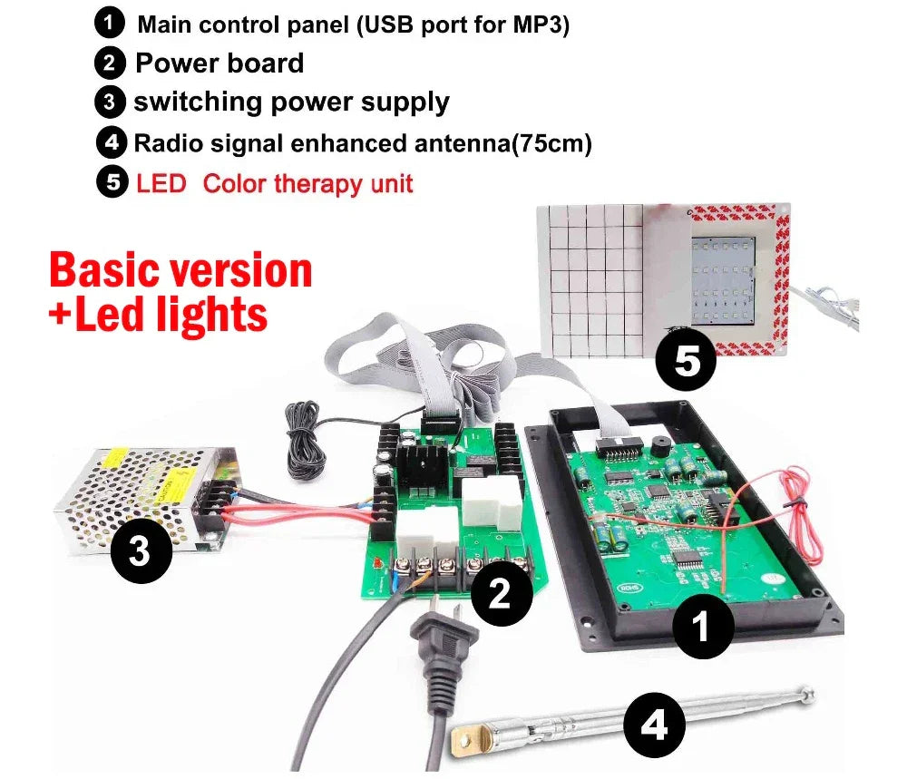 4.5KW 30A Infrared Heater Sauna Thermostat for Sauna Accessories Music Bluetooth Controller Lamp, Fan, AUX Switch