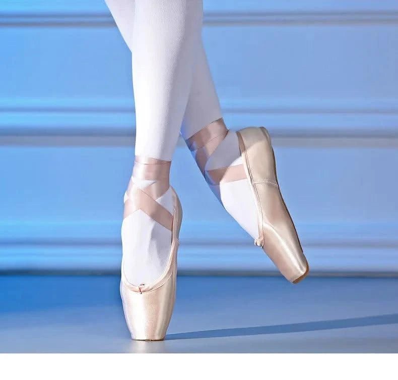 Women Ballet Dance Shoes Child and Adult Ballet Pointe Shoes Professional with Ribbons Shoes Woman Zapatos Mujer Sneakers Girls
