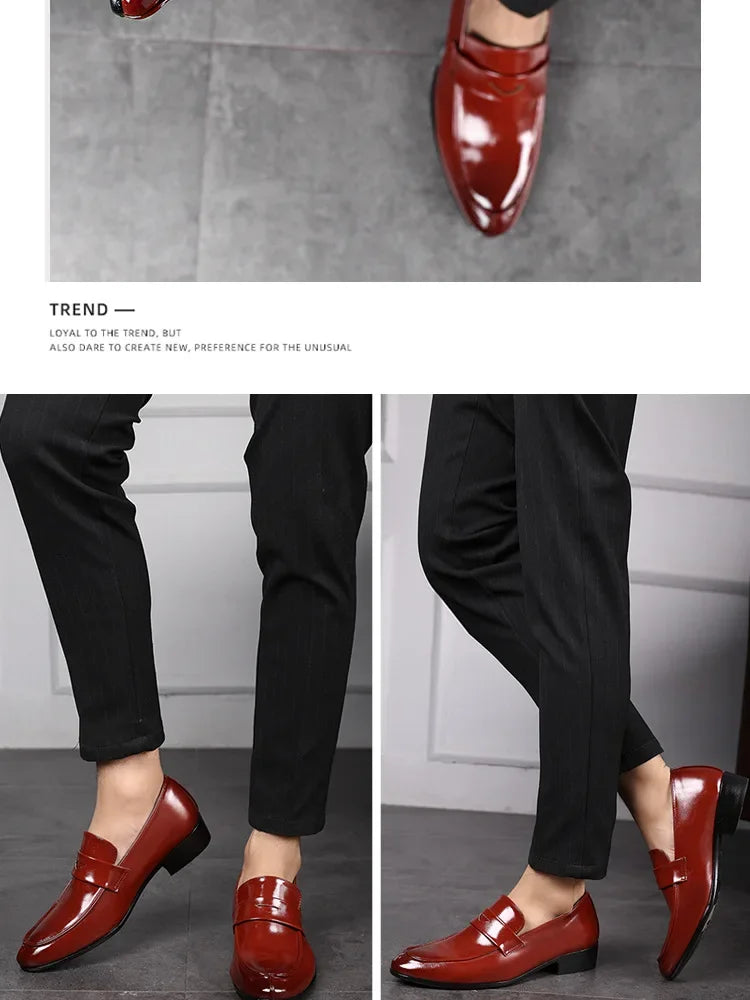 Handmade Leather Men Dress Shoes Fashion Party And Wedding Men'S Loafers Casual Shoes Men Driving Shoes