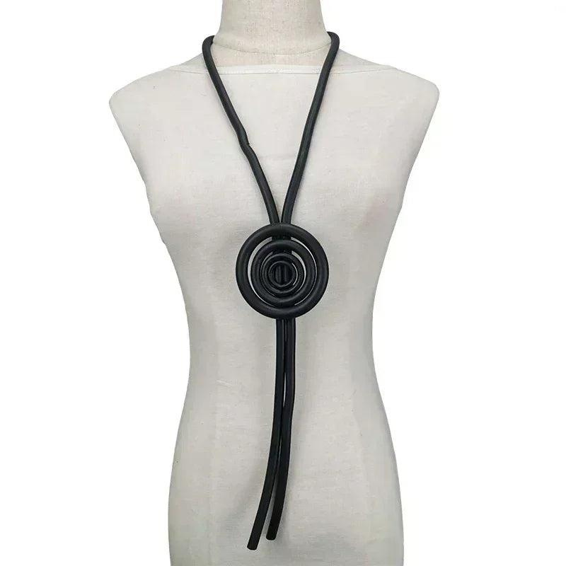 Ukebay new pendant necklace women handmade jewelry rubber necklaces long clothes chain statement accessories luxury