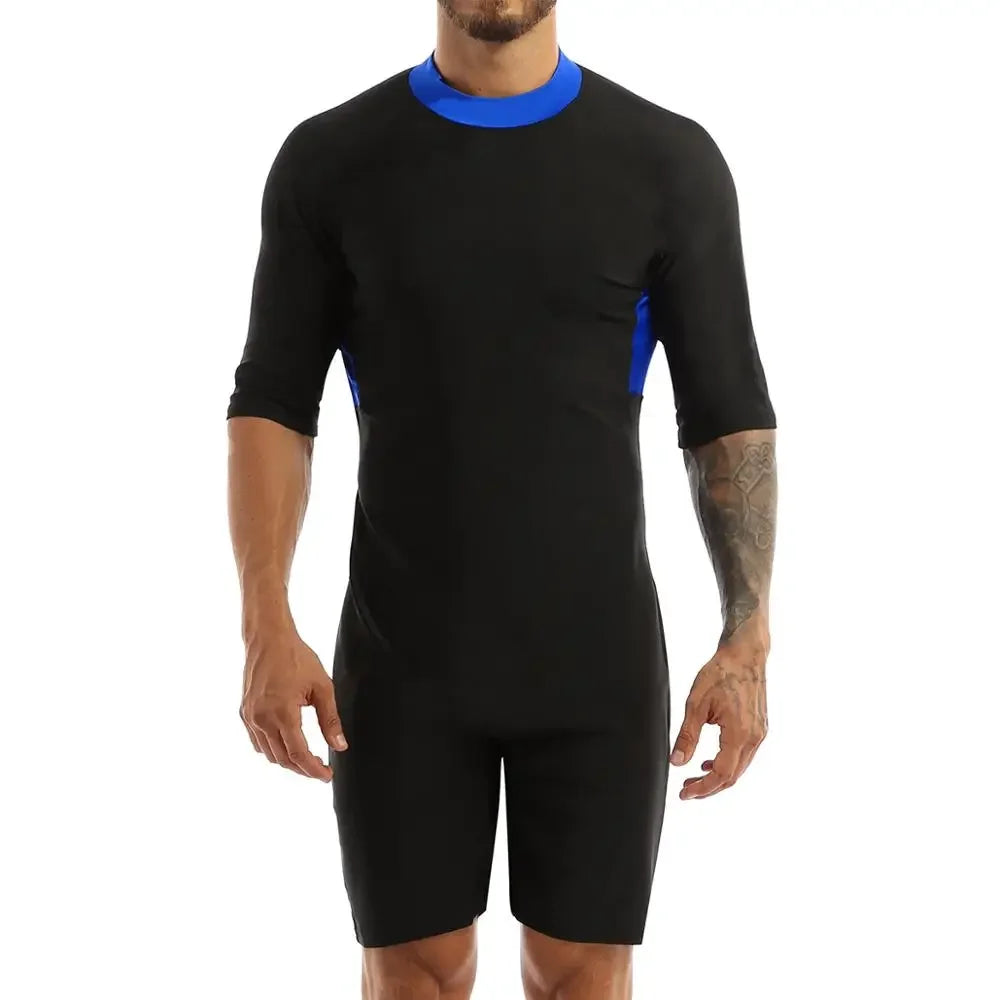 Swimwear Mens Leotard Swimsuit Shorty Wetsuit Diving Swimming Snorkeling Surfing Scuba Swim Bodysuit Jumpsuit Warm Swimwear