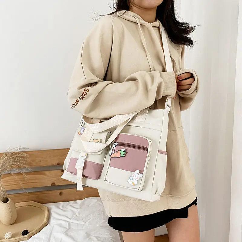 New designer school handbag messeng bag for youth teen girls tote shoulder large capacity nylon women crossbody satchels