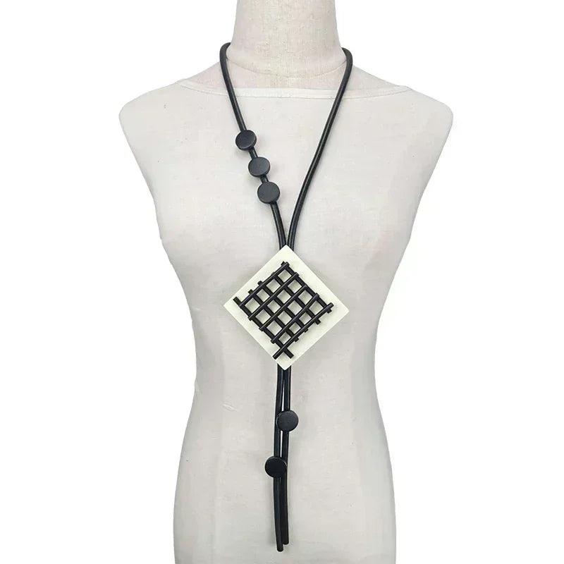 Ukebay new pendant necklace women handmade jewelry rubber necklaces long clothes chain statement accessories luxury