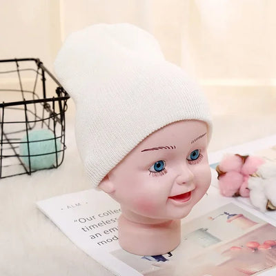 Solid Beanies Hat for Kids Baby Girls Boys Autumn Winter Caps Warm Soft Candy Knitted Bonnet Hats Skullies Toddler Children Cap