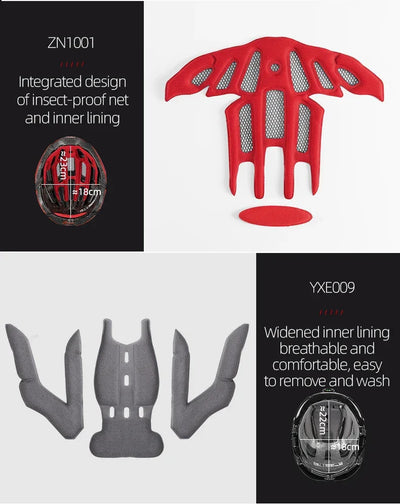 ROCKBROS Bicycle Helmets Ultralight Cycling Helmet Mountain Road Bike Helmet With Glowing Headlight Warning Light Safety Cap