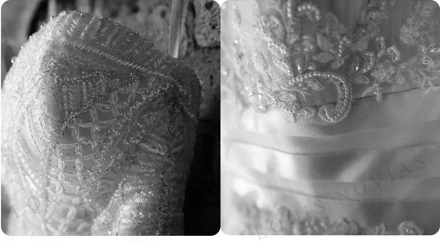 Luxury wedding exquisite satin bridal gown