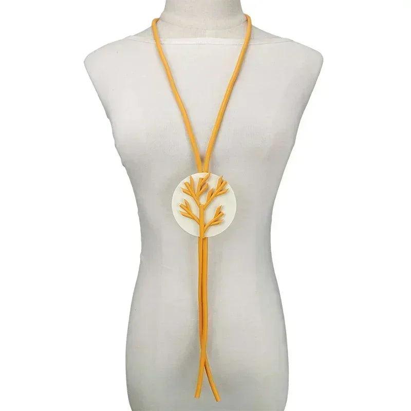 Ukebay new pendant necklace women handmade jewelry rubber necklaces long clothes chain statement accessories luxury