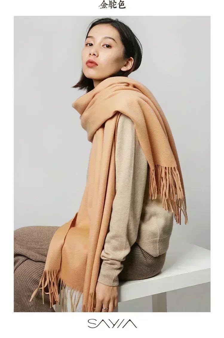 Soft cashmere big scarf for women shawl 200*70 cm real pashmina
